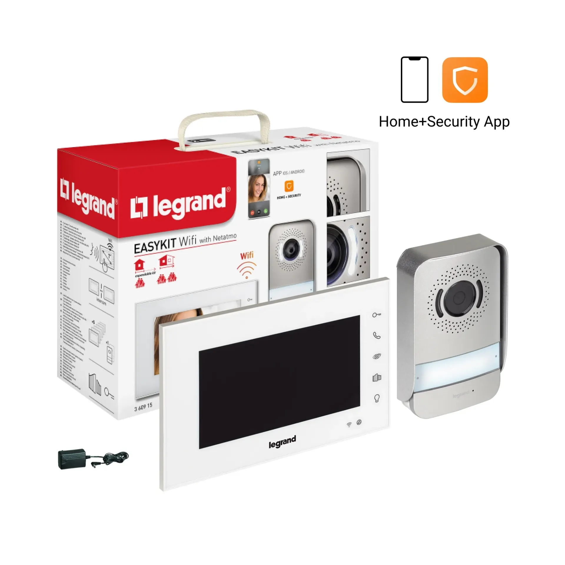 Visiophone Easy Kit WiFi with Netatmo connecté avec écran 7pouces blanc et platine de rue